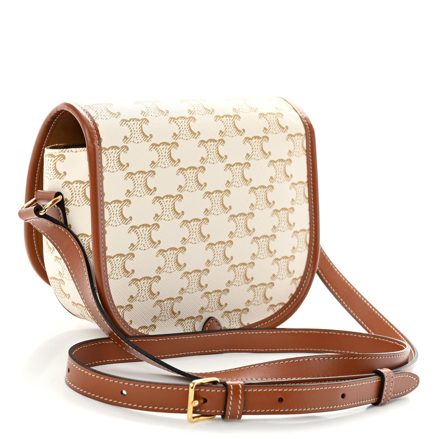 Triomphe Canvas Medium Folco Bag White