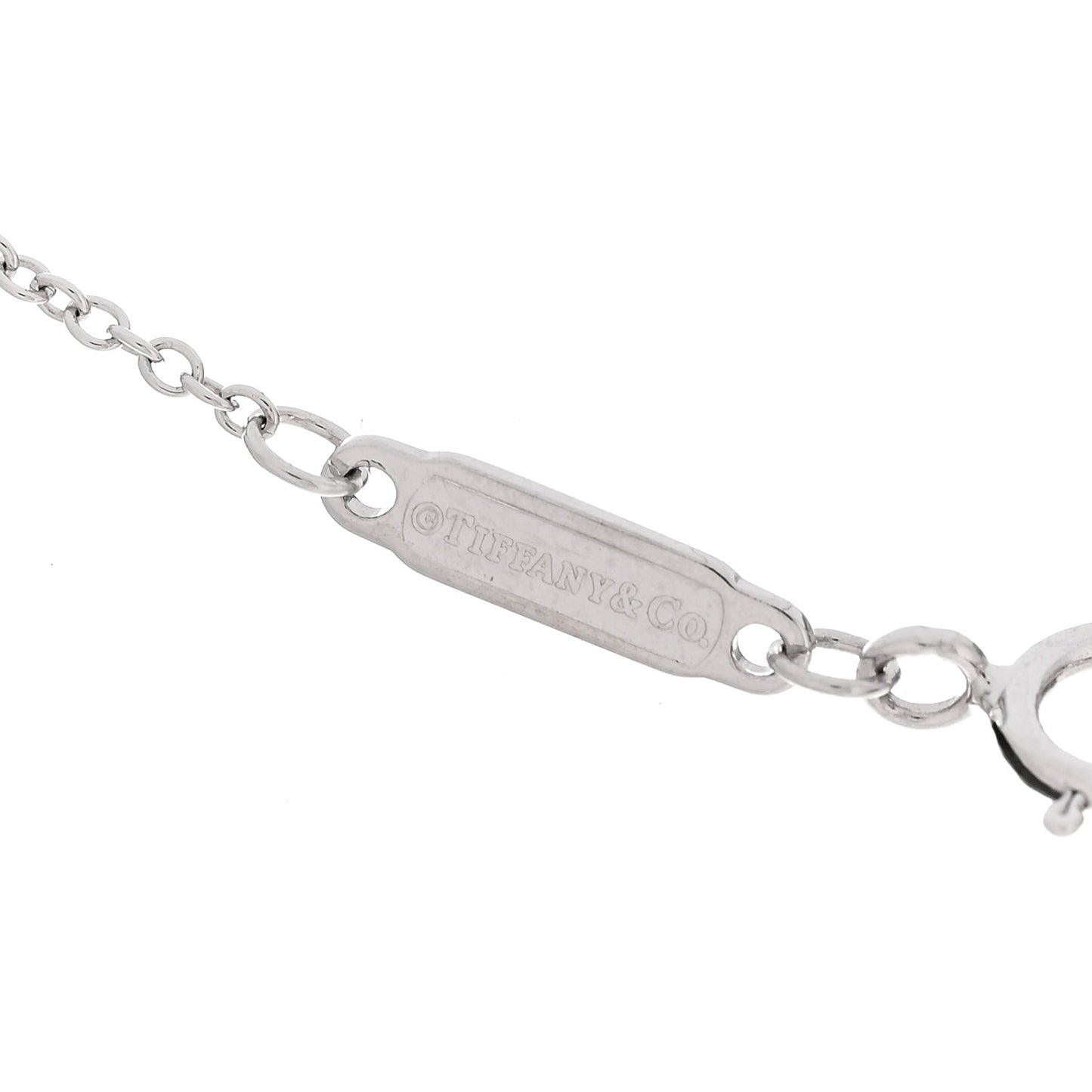 18K White Gold Diamond Mini T Smile Pendant Necklace