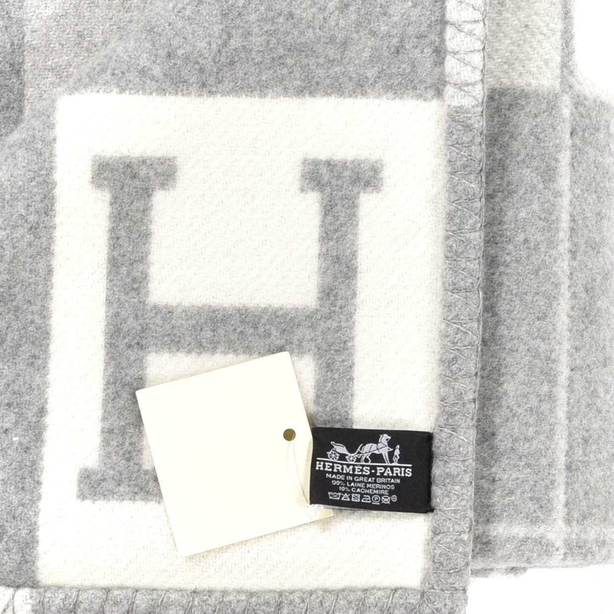 Wool Cashmere Avalon III Blanket Ecru Gris Clair