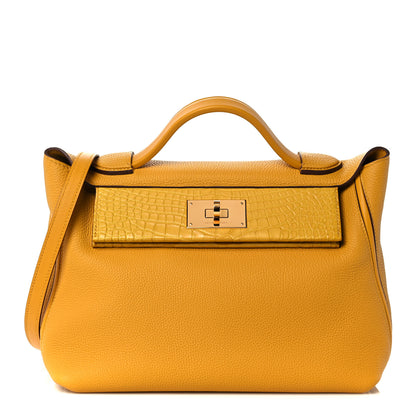 Hermes Togo Matte Alligator Swift Touch 24/24 29 Jaune Ambre 1 of 11