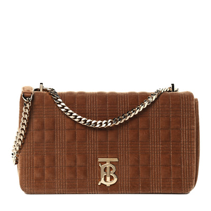 Burberry Velvet Quilted Medium Lola Bag Brown 1 of 9
