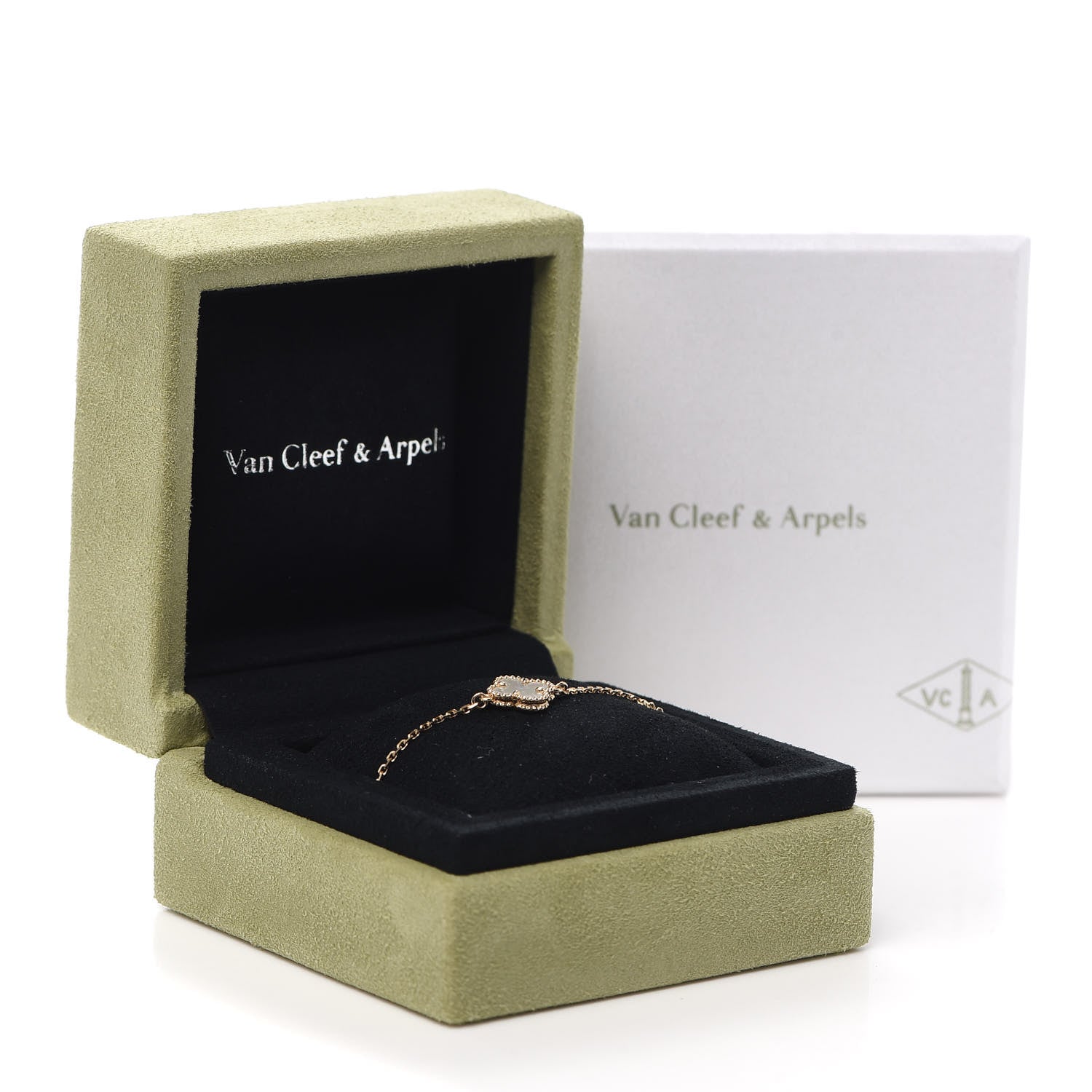 Van Cleef & Arpels 18K Yellow Gold Mother of Pearl Sweet Alhambra Bracelet 6 of 6