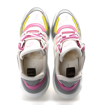 Louis Vuitton Calfskin Technical Nylon LV Archlight Sneakers 39 White Pink Yellow 2 of 10