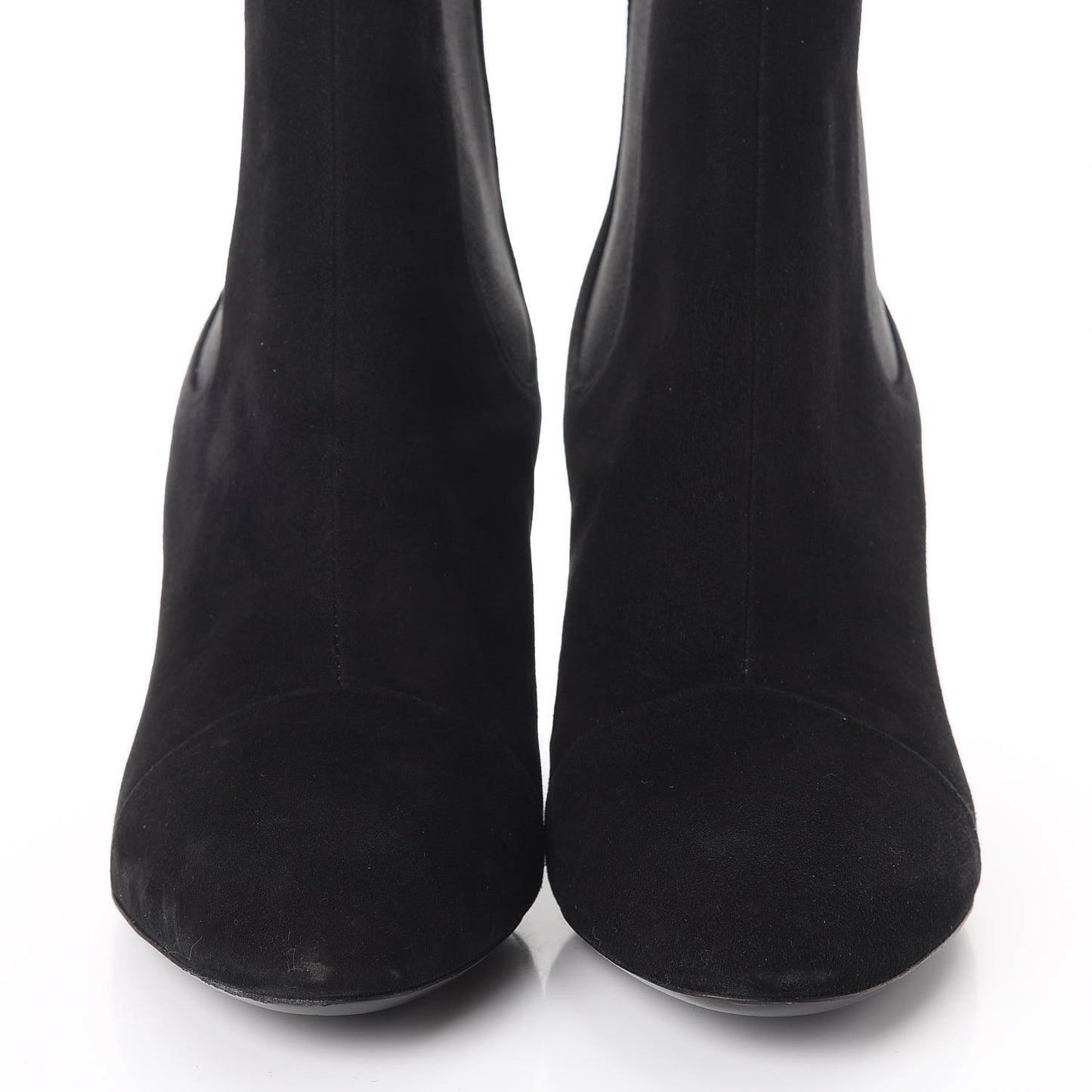 Suede Monogram Uniformes Cap Toe Chelsea 75mm Ankle Boots 38 Black