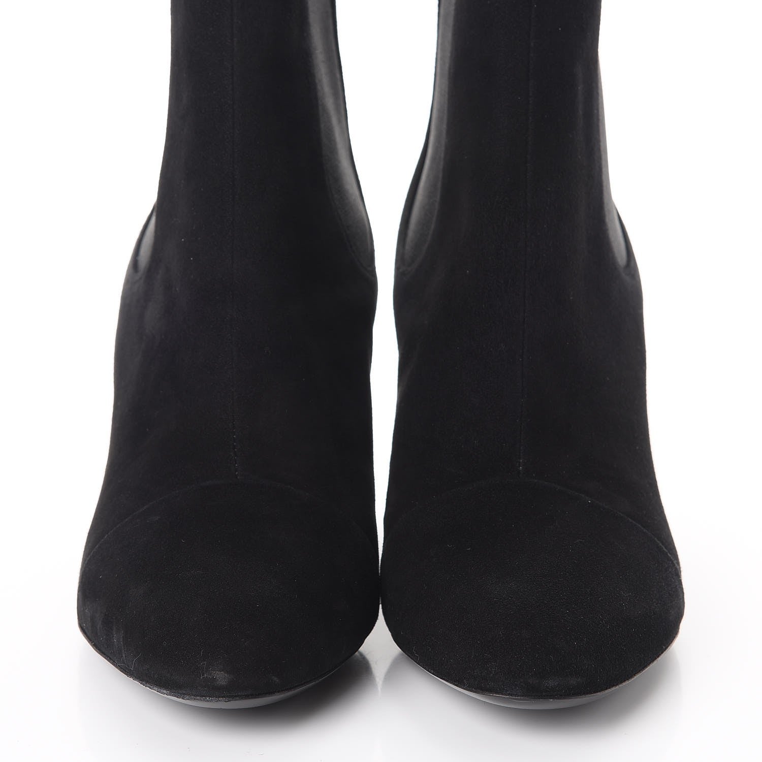 Louis Vuitton Suede Monogram Uniformes Cap Toe Chelsea 75mm Ankle Boots 38 Black 10 of 12