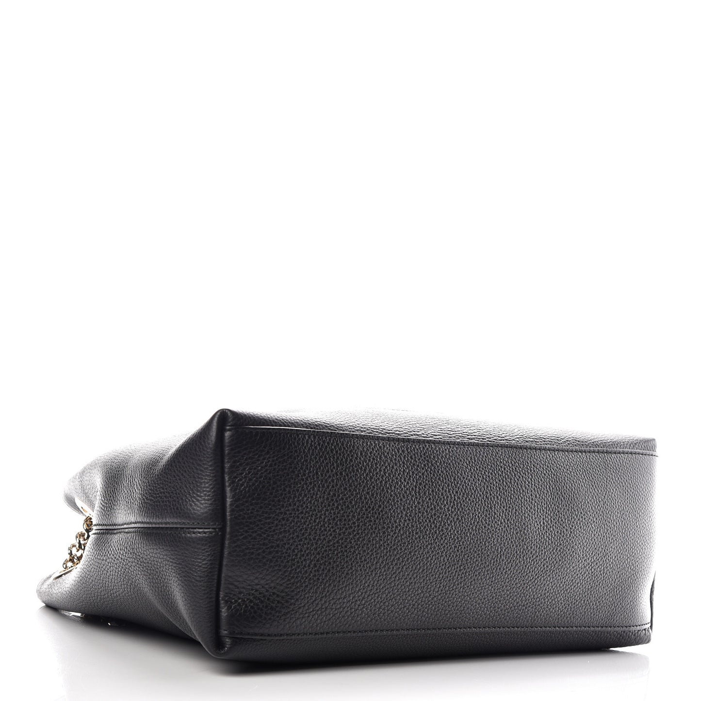 Pebbled Calfskin Medium Soho Chain Shoulder Bag Black