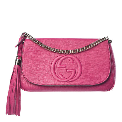 Gucci Cellarius Calfskin Medium Soho Flap Crossbody Bright Bouganville 1 of 7