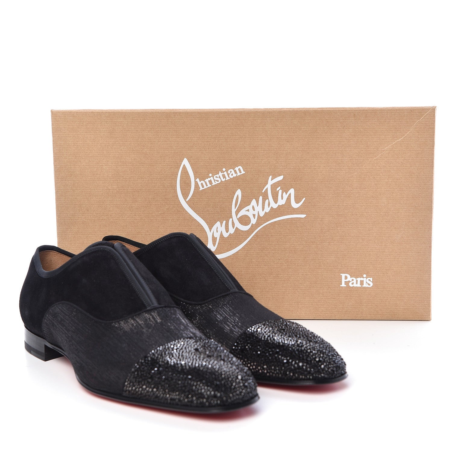 Christian Louboutin Suede Strass Mens Alpha Male Flat Loafers 42 Black 10 of 10