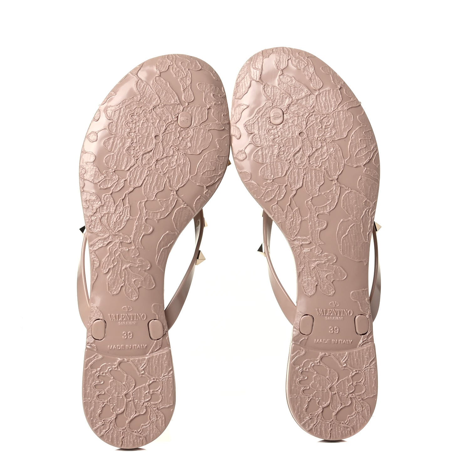 Valentino Garavani PVC Jelly Rockstud Bow Thong Sandals 39 Poudre 7 of 11
