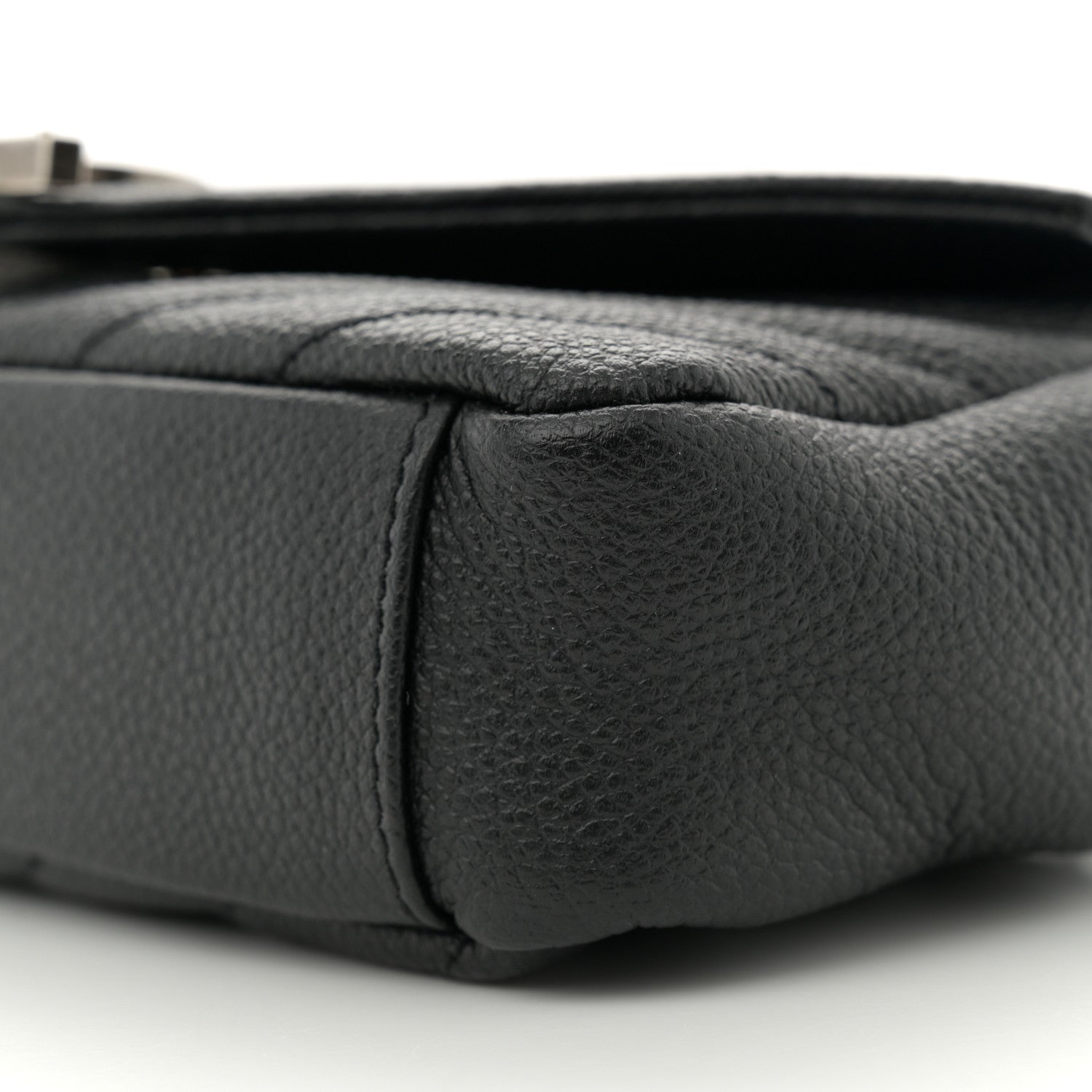 Saint Laurent Grained Calfskin Matelasse Chevron Classic Monogram Baby Chain Bag Black 10 of 11