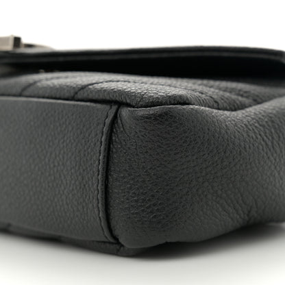 Saint Laurent Grained Calfskin Matelasse Chevron Classic Monogram Baby Chain Bag Black 10 of 11