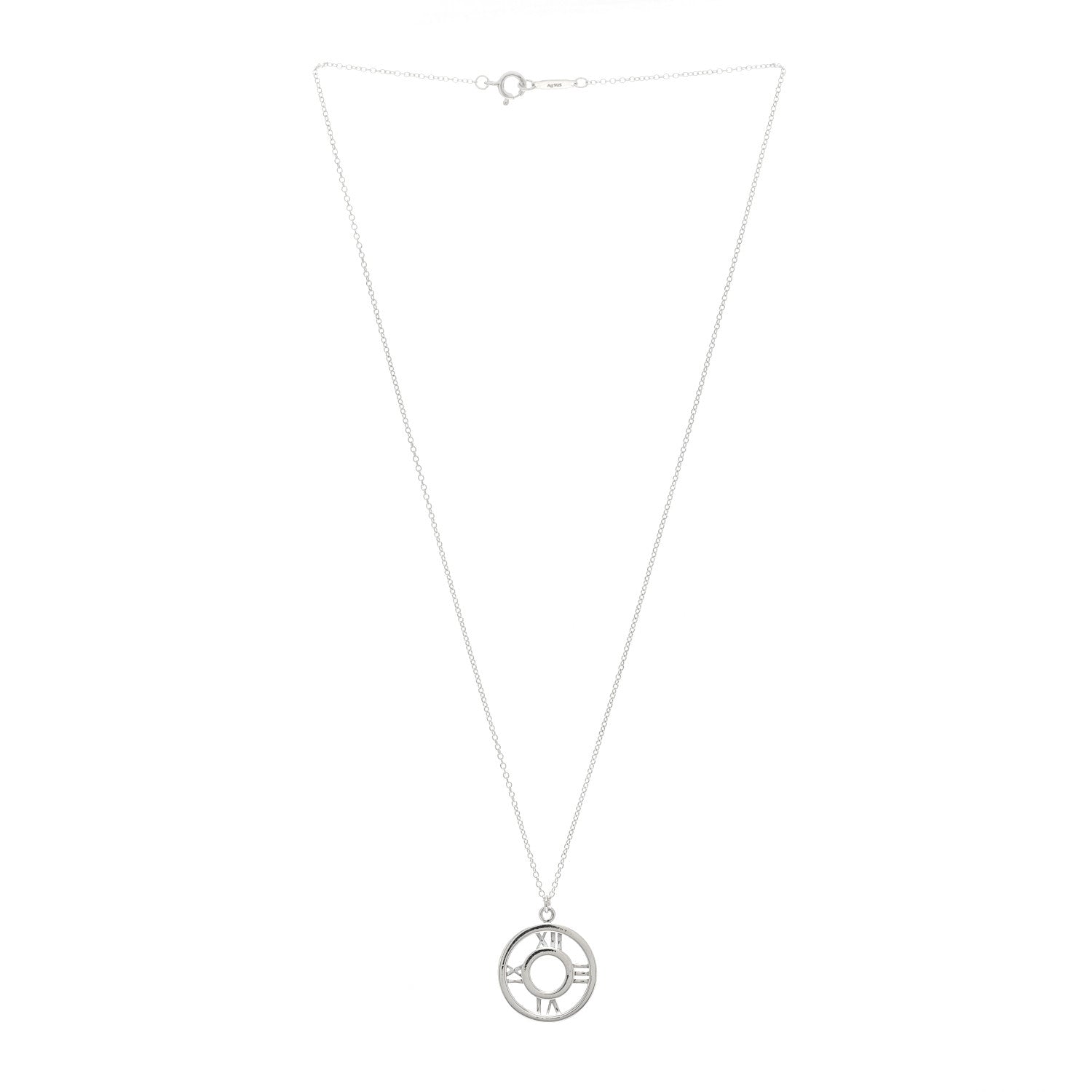 Tiffany Sterling Silver Medium Atlas Open Pendant Necklace 3 of 4