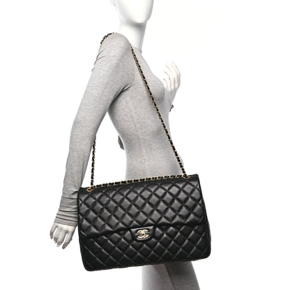 Chanel Caviar Quilted XXL Travel Flap Bag Black 2 of 12