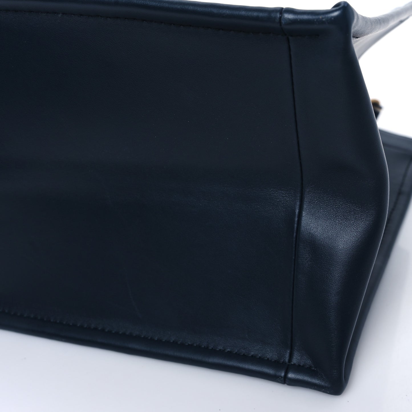 Oblique Calfskin Medium Book Tote With Strap Blue Multicolor