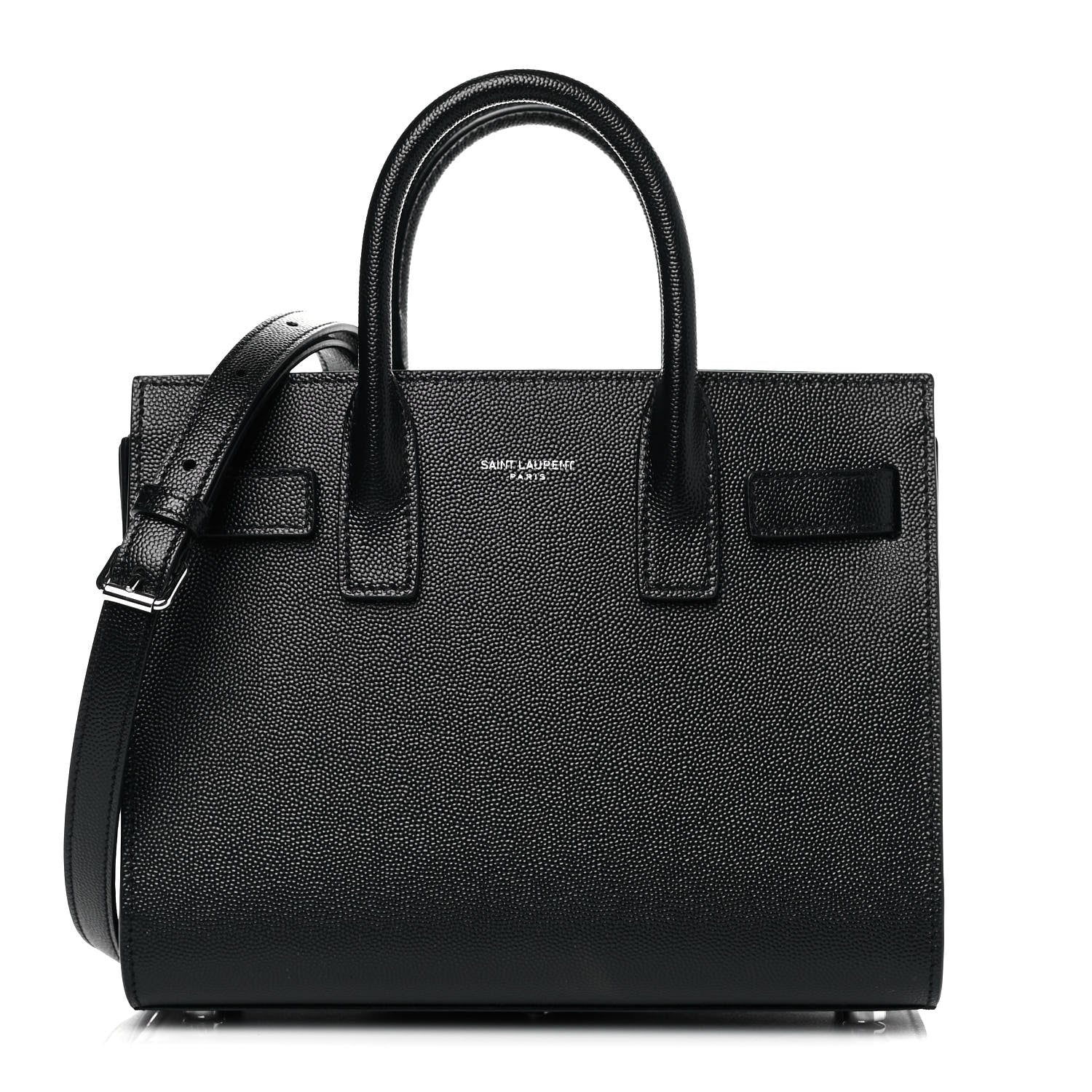 Saint Laurent Grained Calfskin Nano Sac De Jour Black 1 of 10
