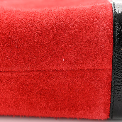 Gucci Suede Patent GG Web Medium Ophidia Top Handle Chain Hibiscus Red 15 of 16