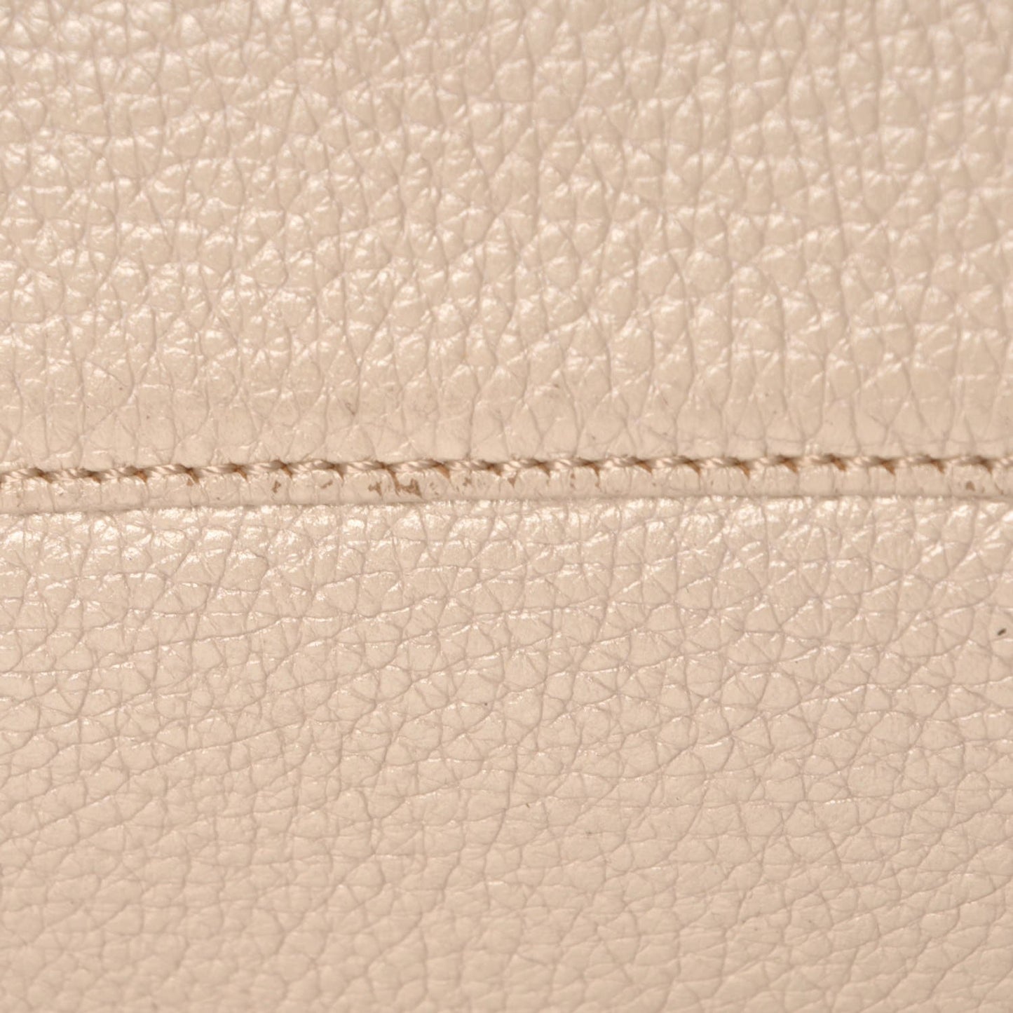Grained Calfskin Studded Tote White
