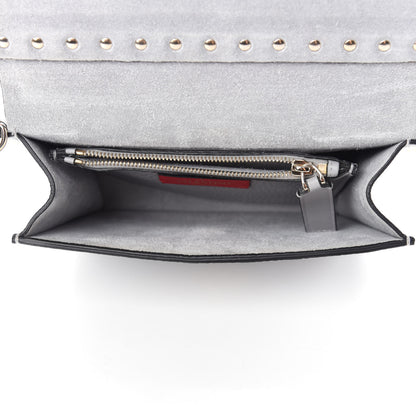 Valentino Garavani Pebbled Calfskin Rockstud Side Slip Crossbody Pastel Grey 5 of 9