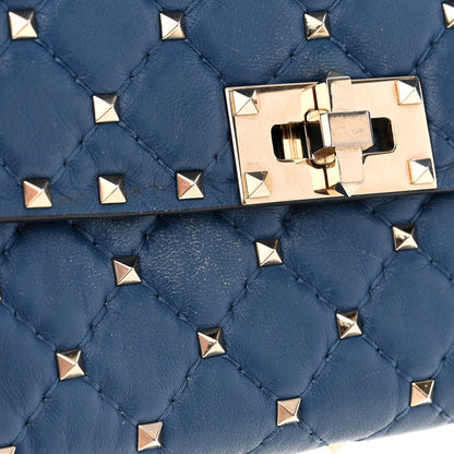 Valentino Garavani Nappa Rockstud Spike Wallet on Chain Pure Blue 11 of 15