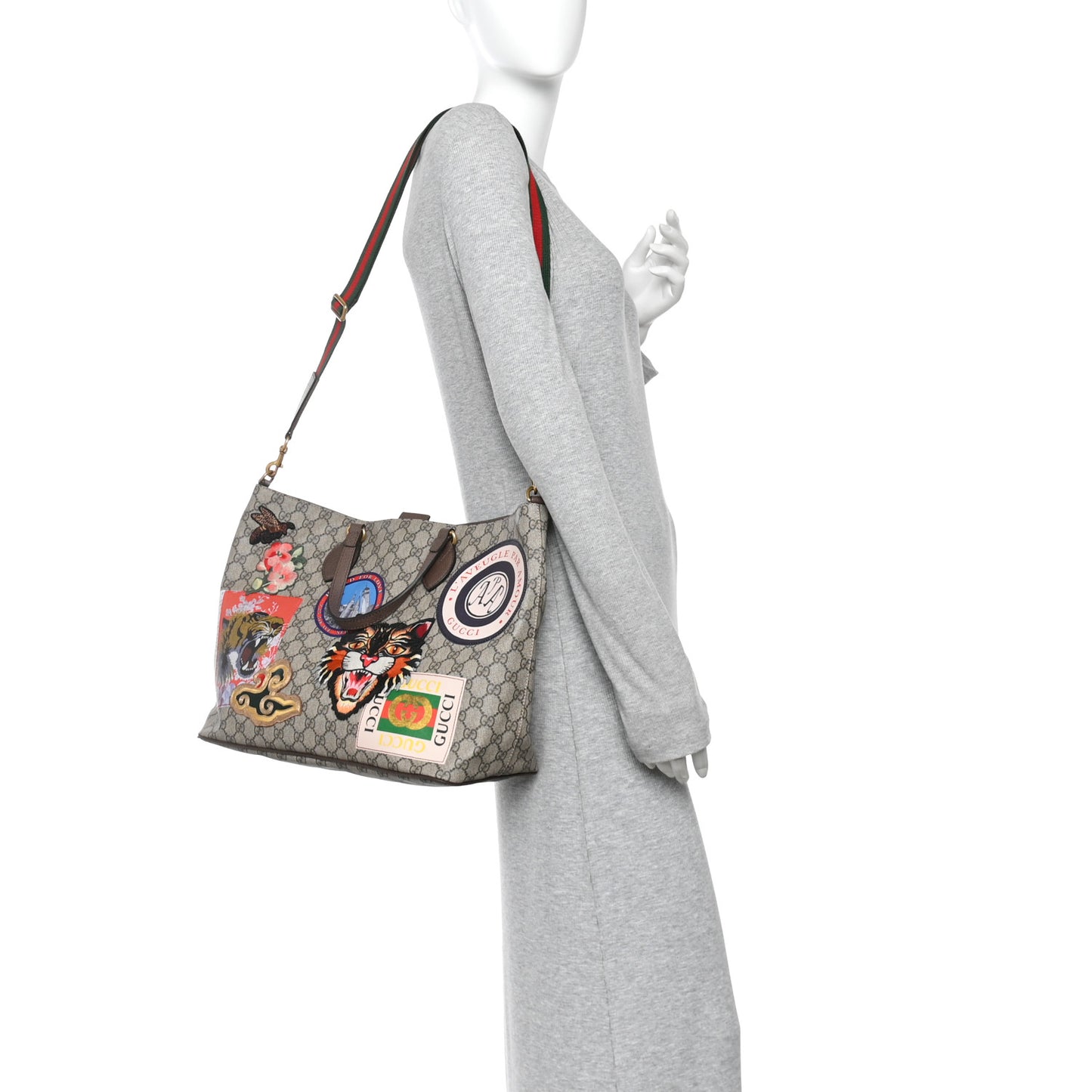 Soft GG Supreme Monogram Courrier Medium Crossbody Tote Beige New Acero