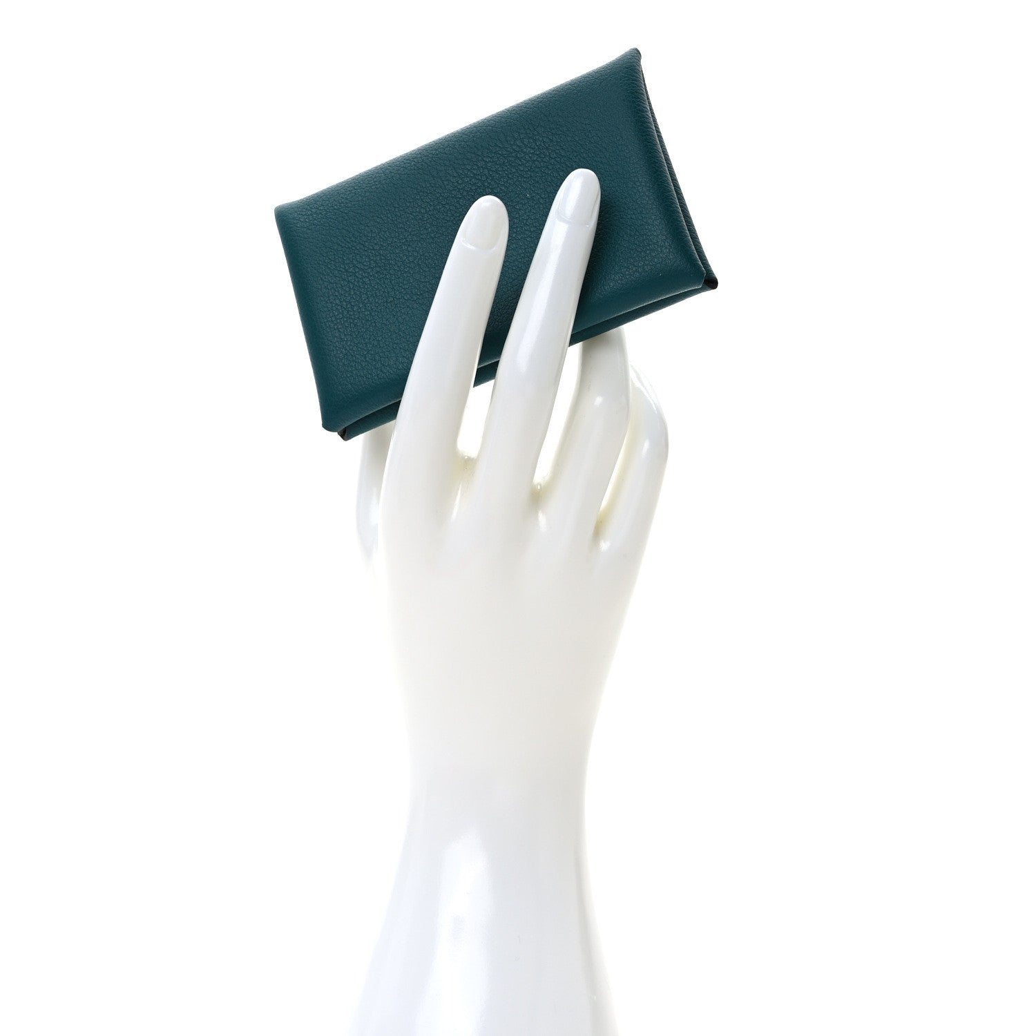 Hermes Evercolor Calvi Card Case Vert Bosphore 2 of 7
