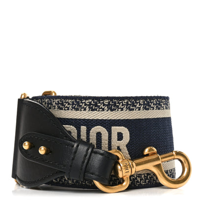 Christian Dior Canvas Embroidered Shoulder Strap Blue 1 of 4