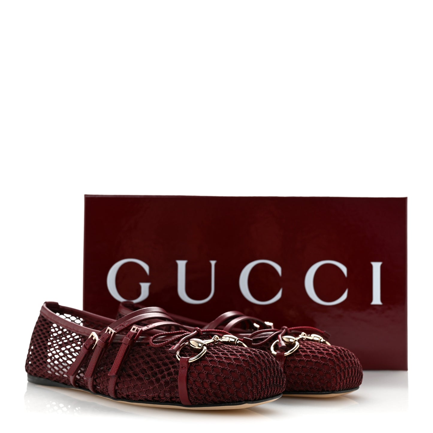 Video Net Nappa Horsebit Ballerina Flats 37.5 Rosso Ancora