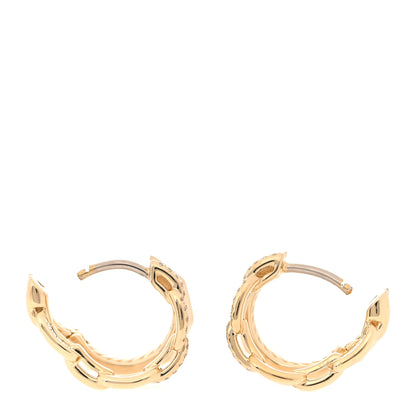 David Yurman 18K Yellow Gold Diamond Stax Double Hoop Earrings 3 of 4