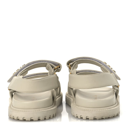 Christian Dior Lambskin Dioract 10mm Slide Sandals 40 Off White 6 of 15