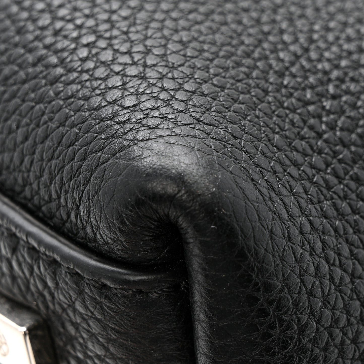 Grained Calfskin Top Handle 14 Bag Black