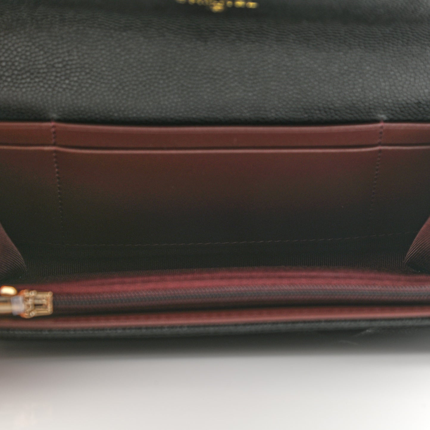 Caviar Quilted Medium Gusset Flap Wallet Black