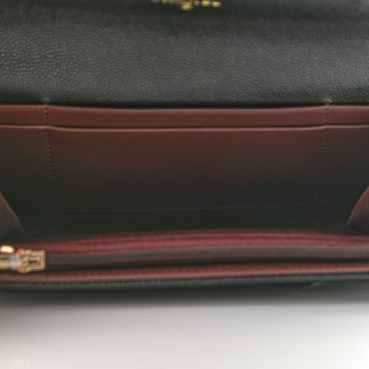 Chanel Caviar Quilted Medium Gusset Flap Wallet Black 5 of 7