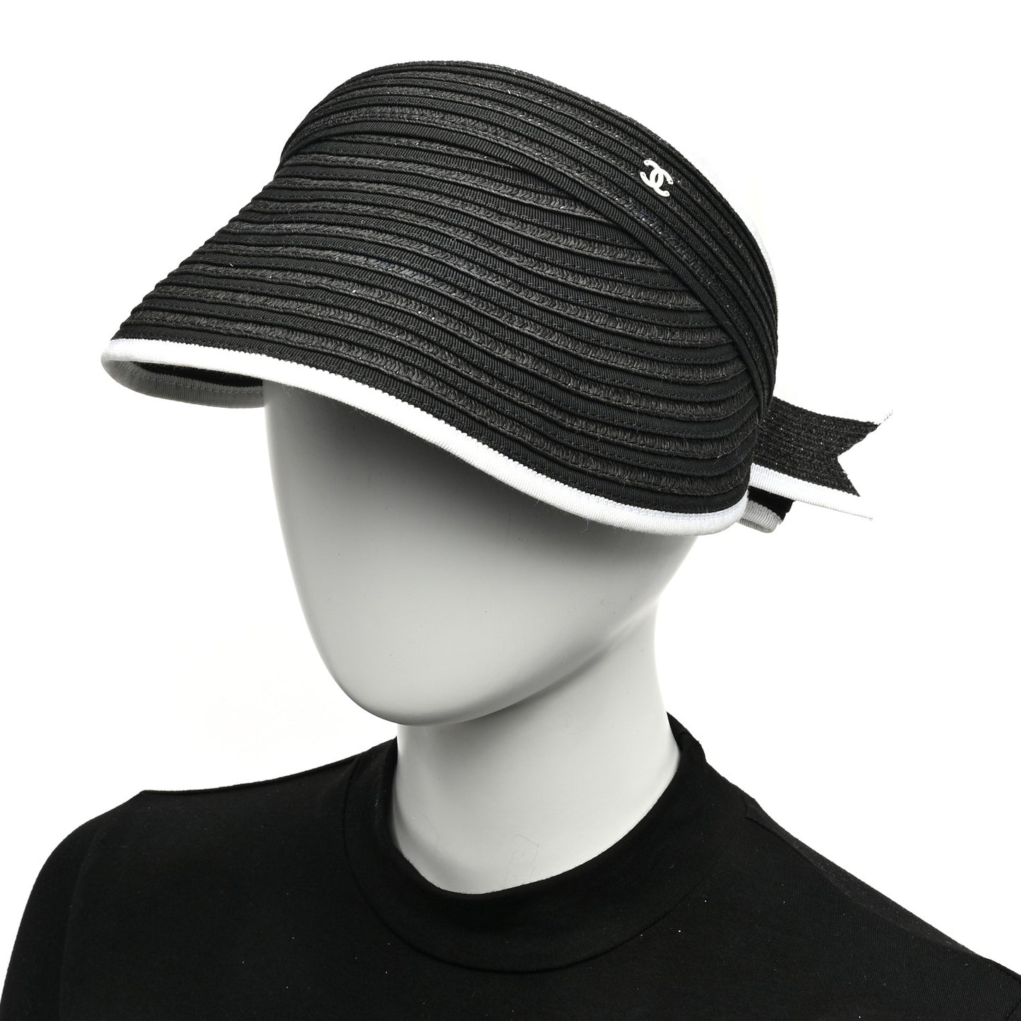 Abaca Cotton Ribbon Visor S Black