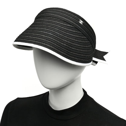 Chanel Abaca Cotton Ribbon Visor S Black 2 of 7