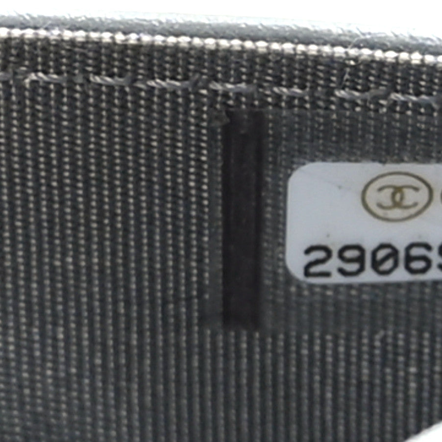 Chanel Caviar Chevron Quilted Boy Wallet On Chain WOC Grey 6 of 9