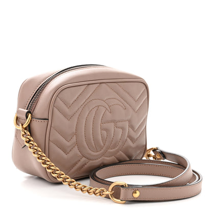Gucci Calfskin Matelasse Mini GG Marmont Chain Shoulder Bag Porcelain Rose 3 of 14