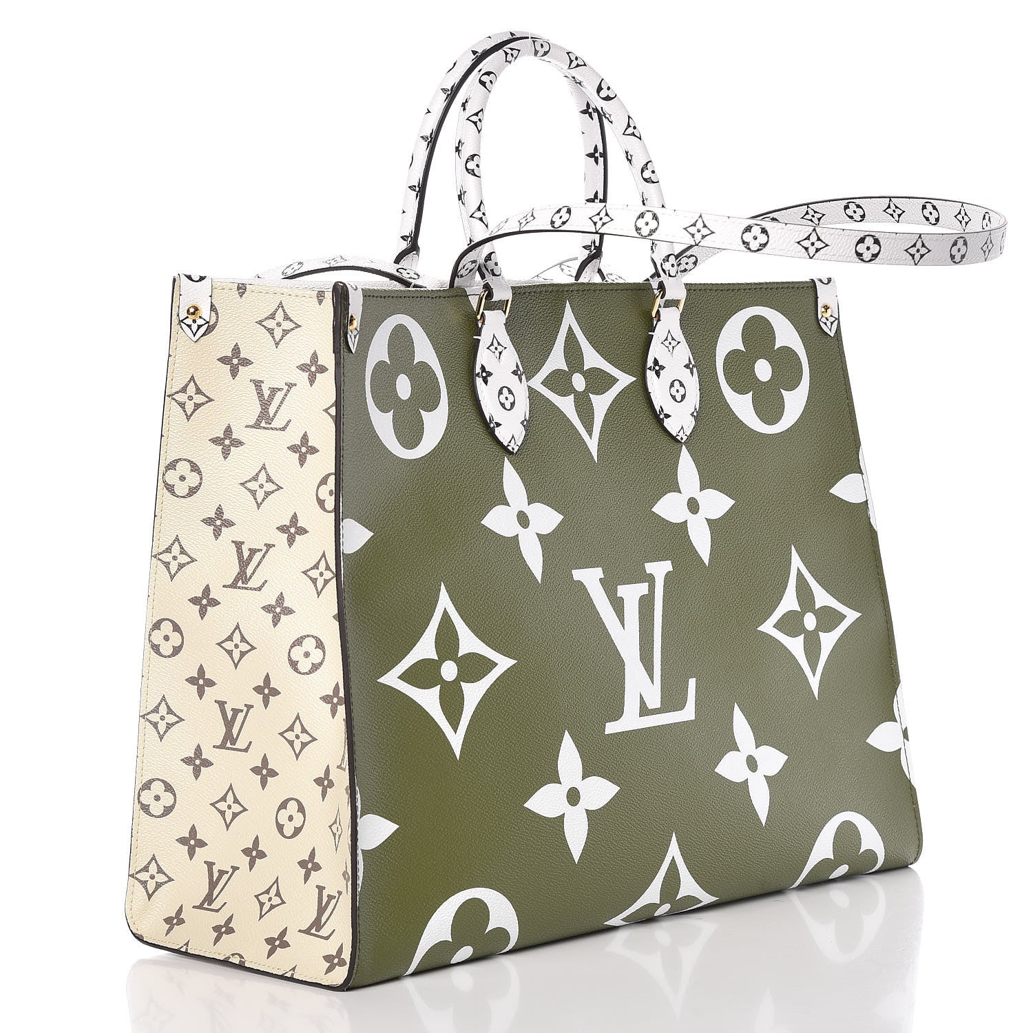 Louis Vuitton Monogram Giant Onthego GM Kaki Beige 3 of 9