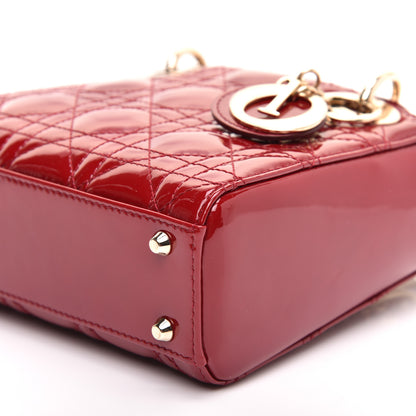 Christian Dior Patent Cannage Mini Lady Dior Red 7 of 10