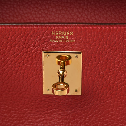 Hermes Taurillon Clemence Kelly Retourne 32 Rouge Casaque 7 of 14