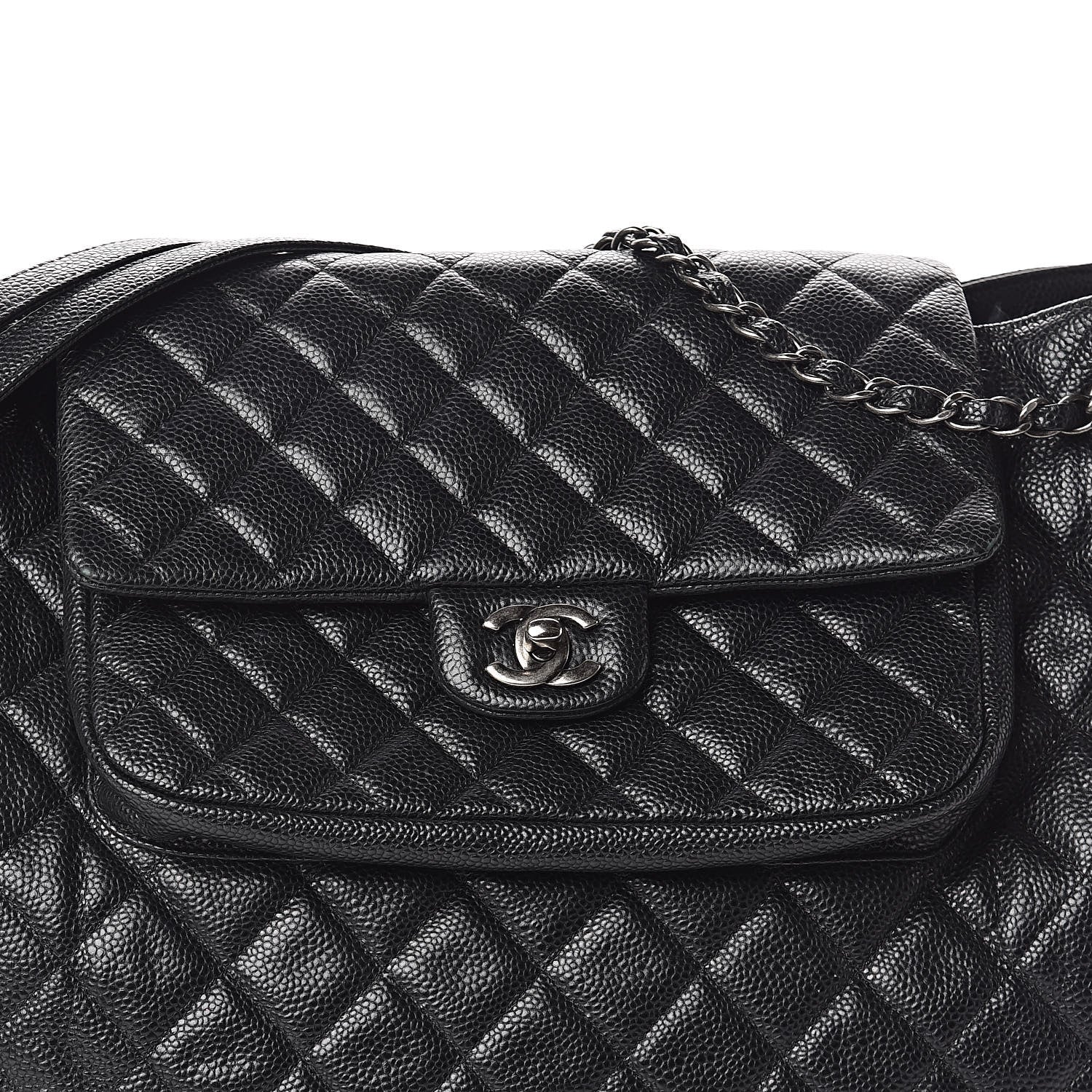 Chanel Caviar Quilted Flap Tote Black 12 of 14