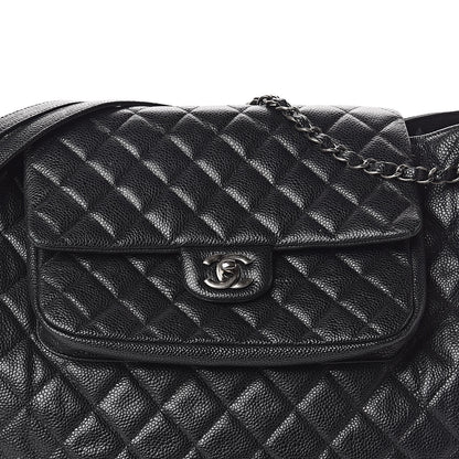 Chanel Caviar Quilted Flap Tote Black 12 of 14