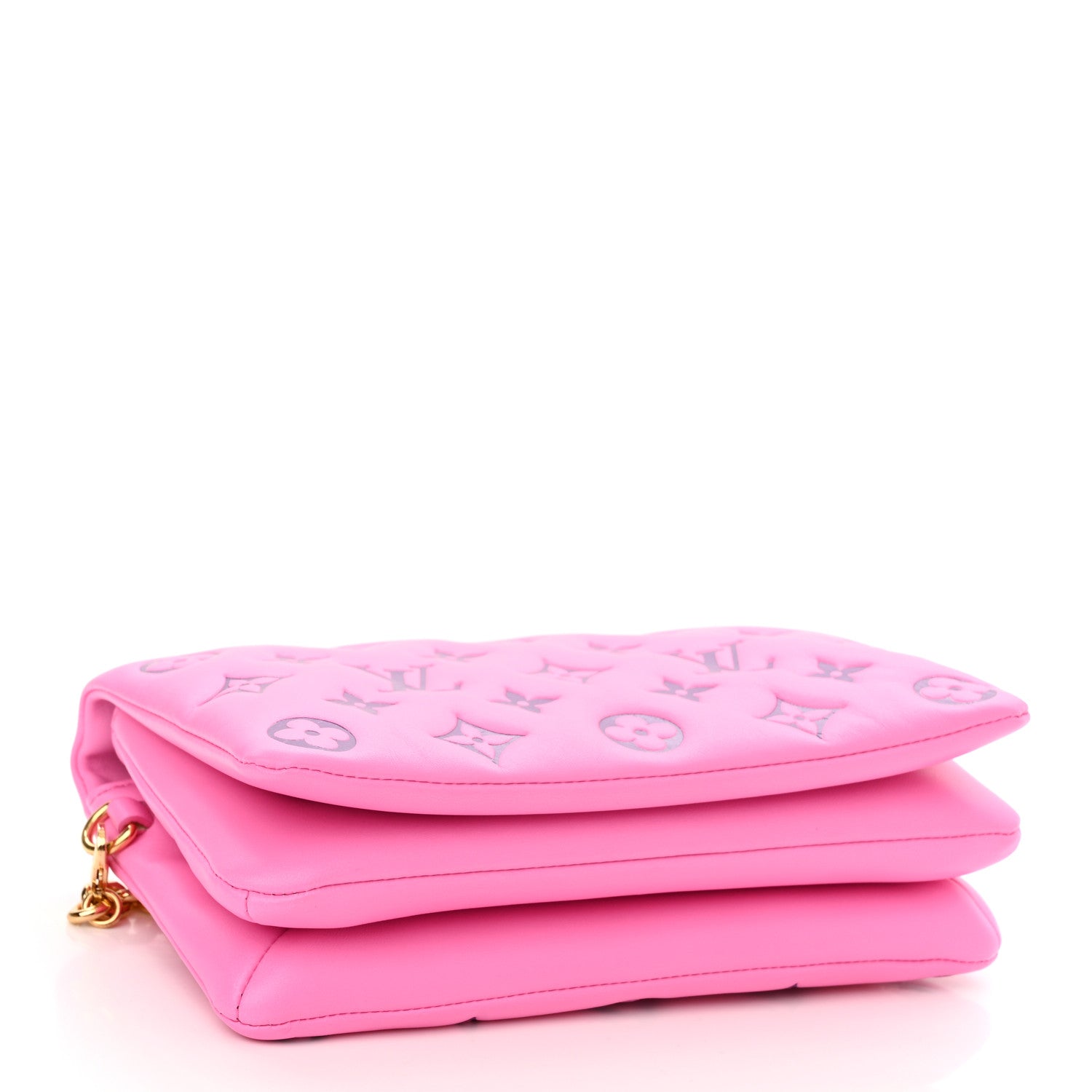 Louis Vuitton Lambskin Embossed Monogram Vuittamins Pochette Coussin Rose Violet 4 of 10