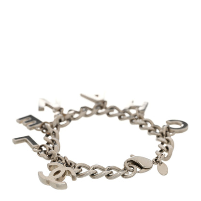 Chanel CC Logo Charms Bracelet Silver 3 of 4