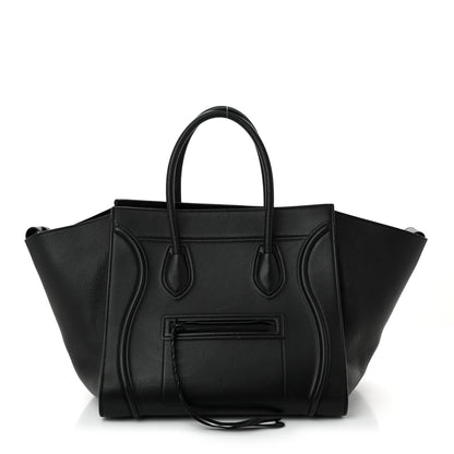 Celine Grained Calfskin Medium Phantom Luggage Black 1 of 12