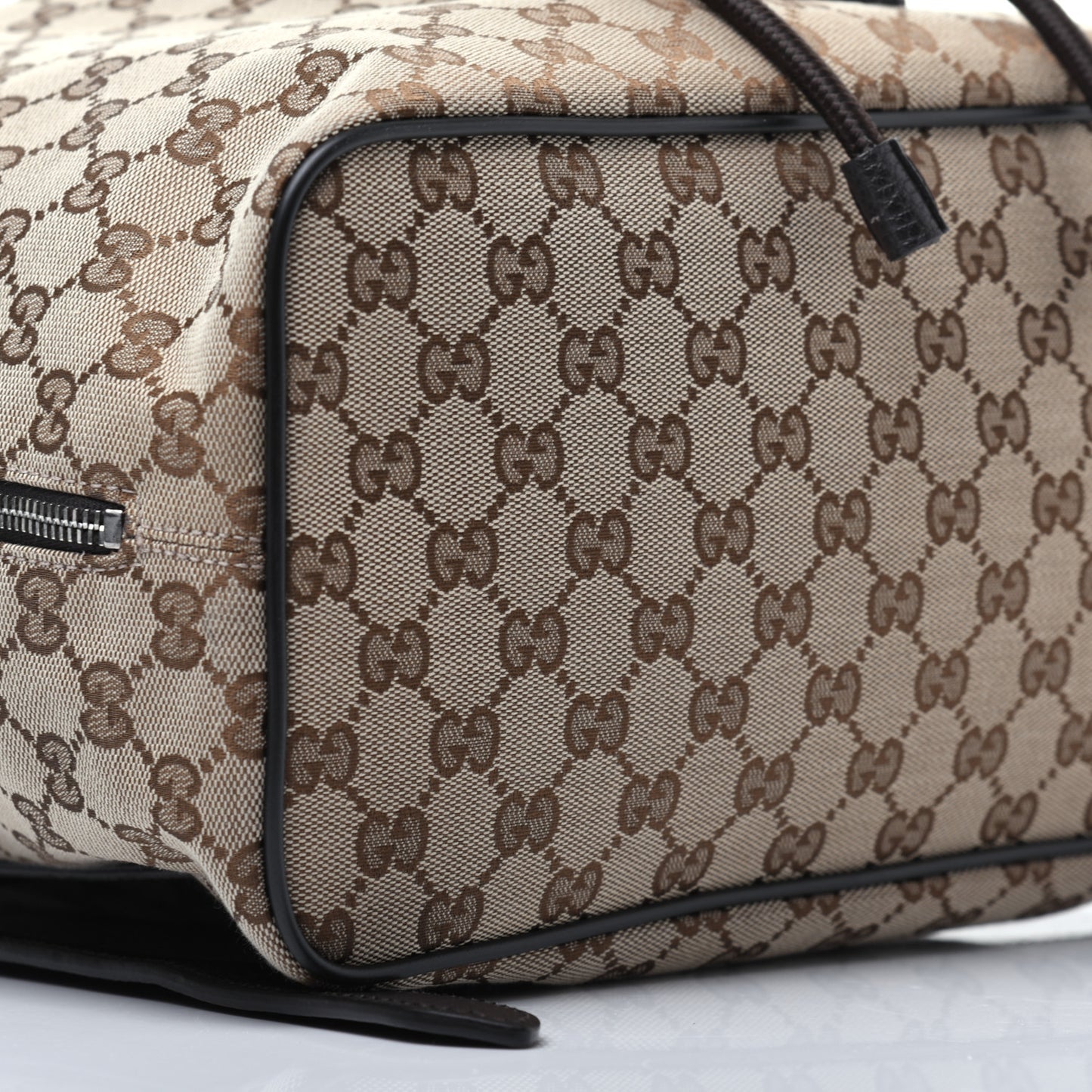 Monogram Dollar Calfskin O Drawstring Backpack Beige Ebony Testa di Moro Dark Chocolate