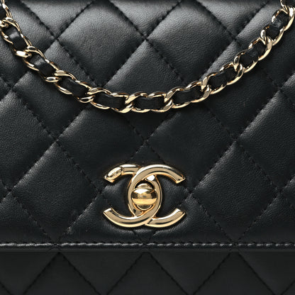 Chanel Lambskin Quilted Trendy CC Wallet On Chain WOC Black 9 of 12