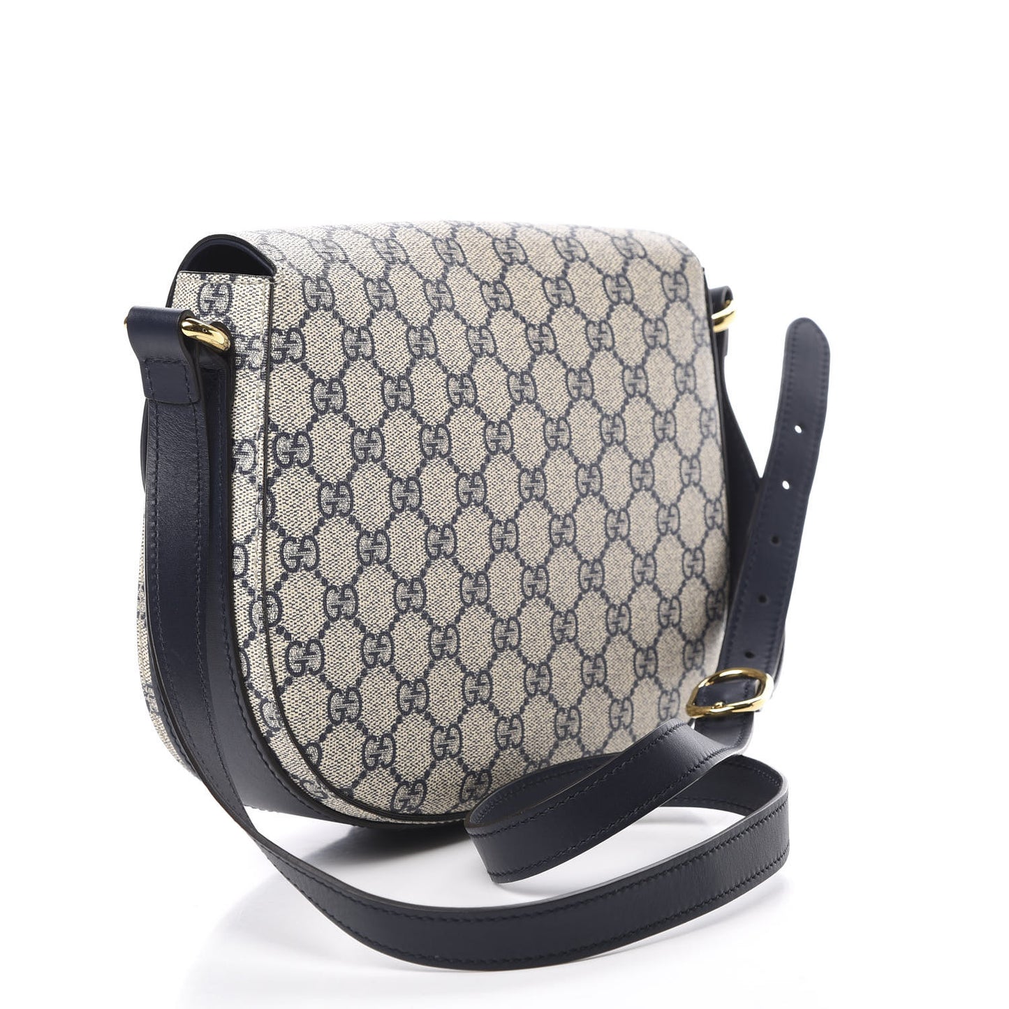 GG Supreme Monogram Small Messenger Shoulder Bag Beige Blue Navy