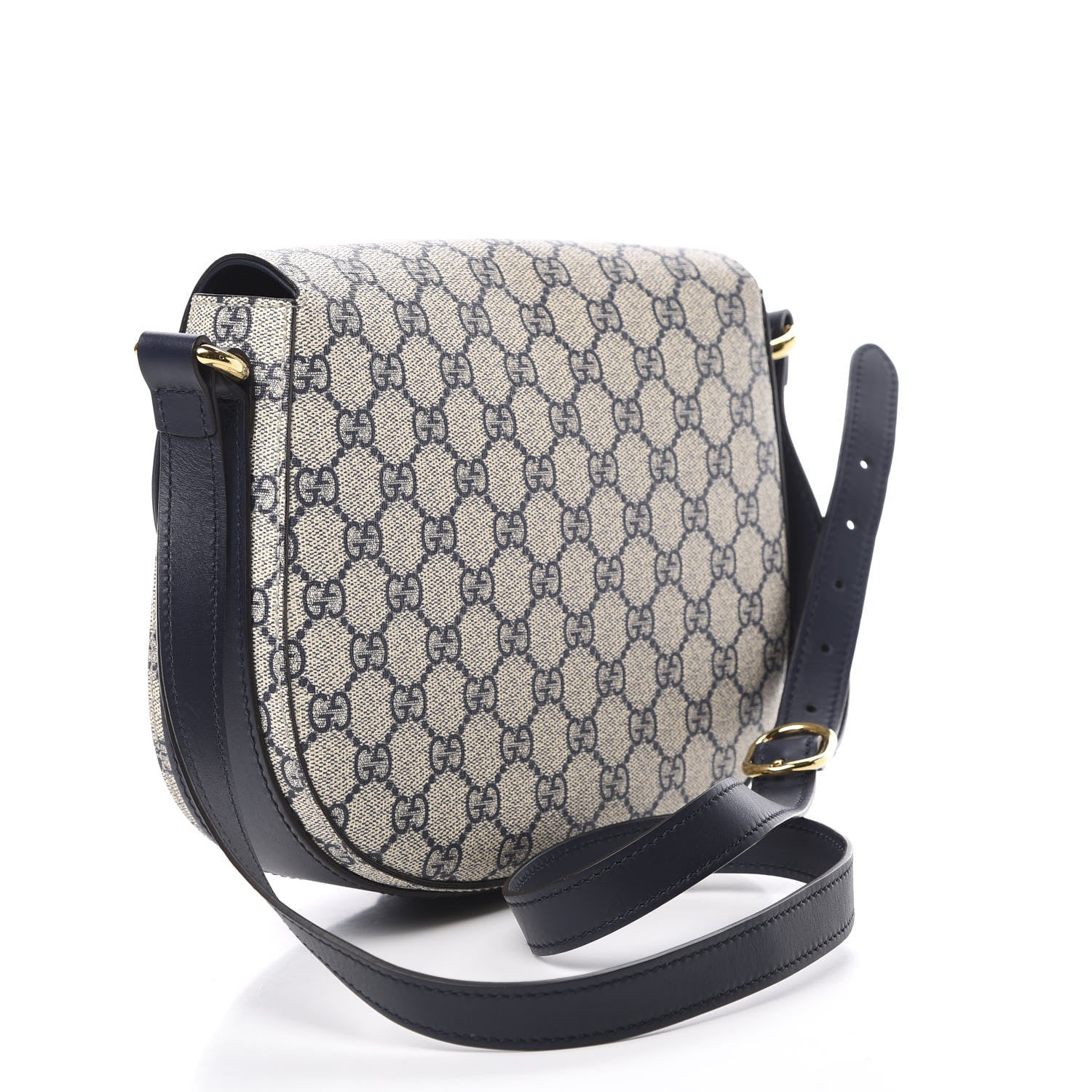 Gucci GG Supreme Monogram Small Messenger Shoulder Bag Beige Blue Navy 3 of 13