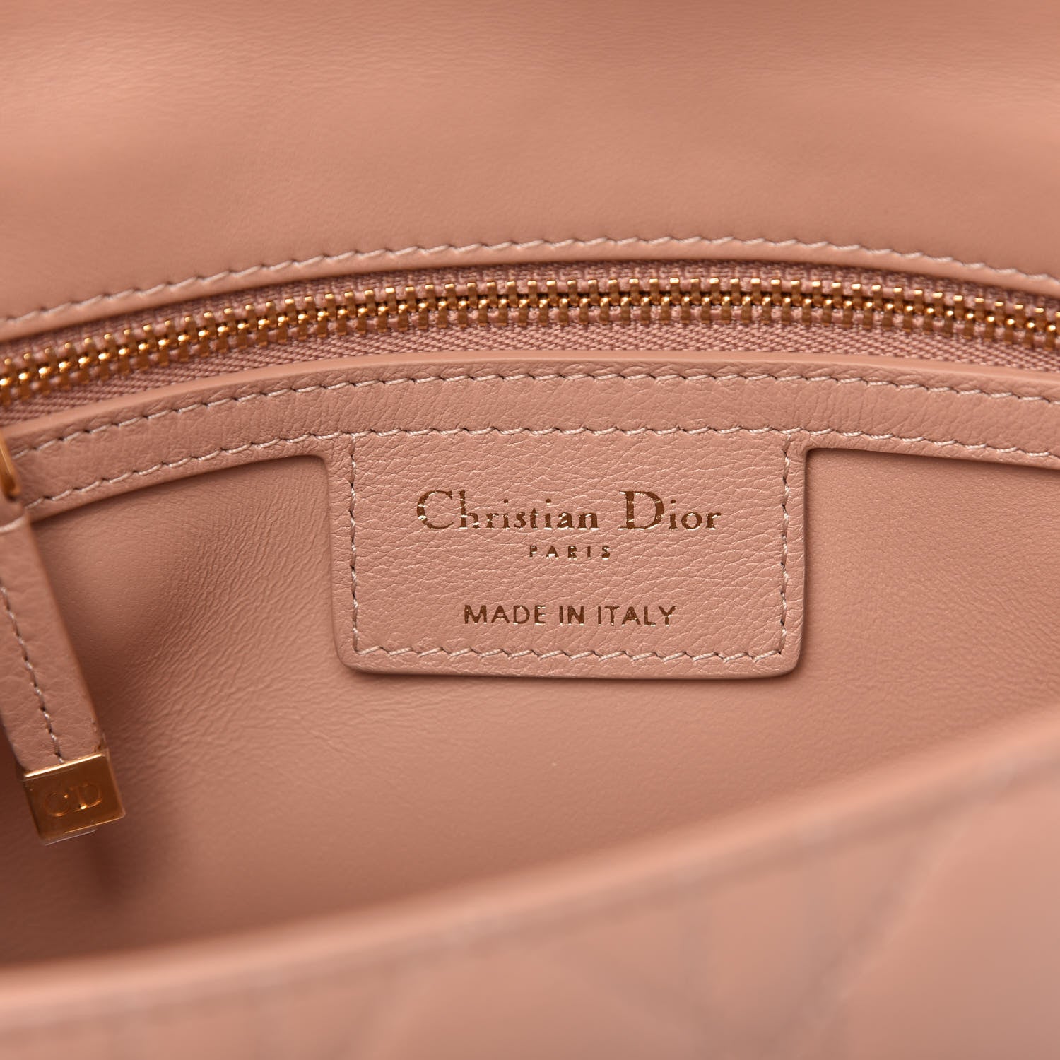Christian Dior Calfskin Cannage Small Caro Bag Rose De Vents 8 of 10