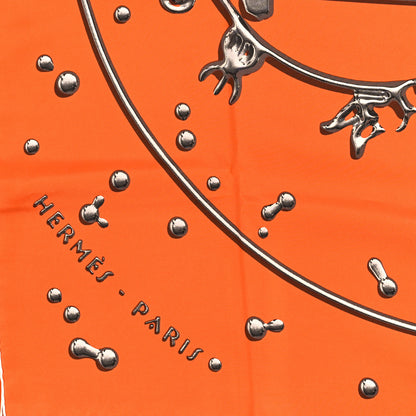 Hermes Silk Vif Argent Scarf 90 Orange 2 of 3